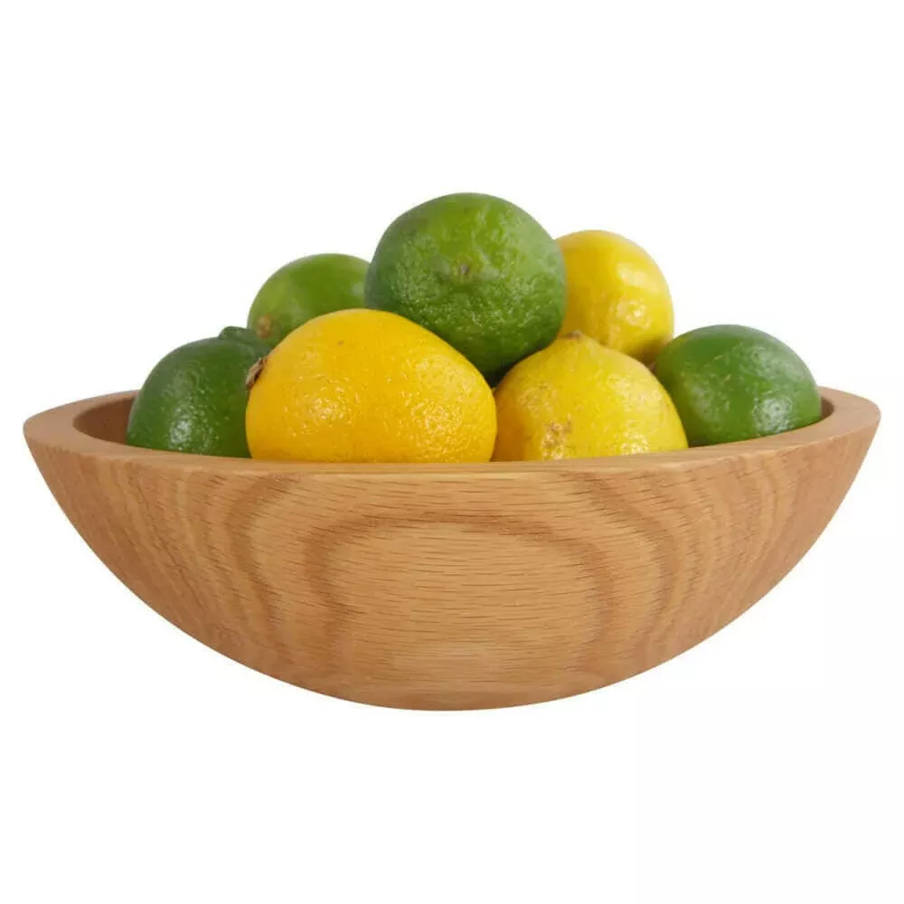 10 Inch Solid Red Oak Wooden Bowl