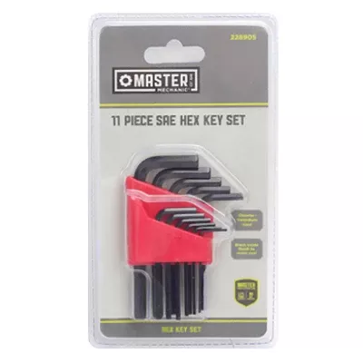 11-Pc. SAE Hex-L Key Set, Short Arm