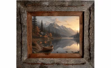 11x14 Woodland Western Frame - Barbed Wire
