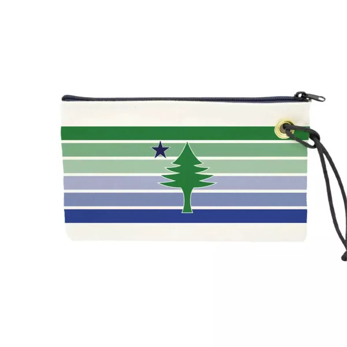 1901 Maine Flag Gradient Zippered Wristlet - Weatherproof Canvas Bag