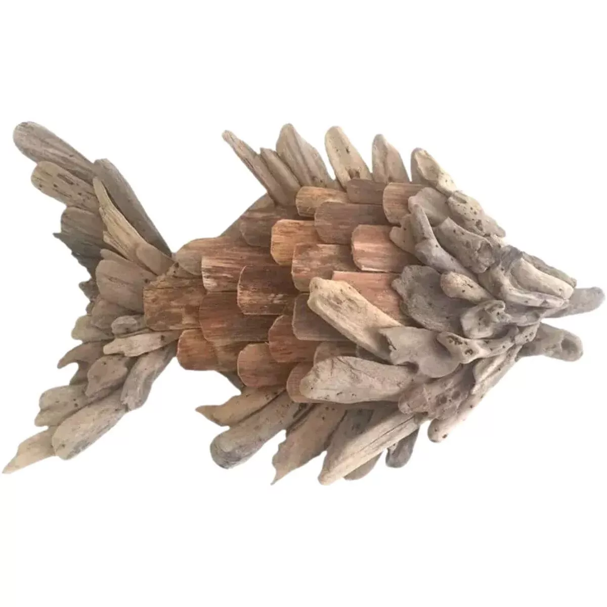 21" Handcrafted Driftwood Fish Wall Art Decor