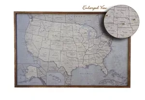 24x16 - Antique Tan USA Map - US Travel Map - SM010