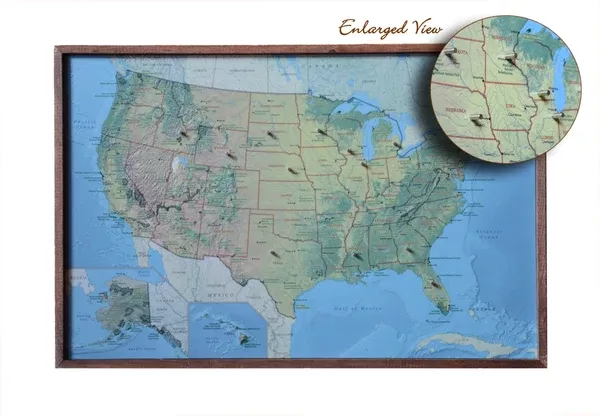 36x24 - Geographical National Parks Map - US Travel Map - UM007