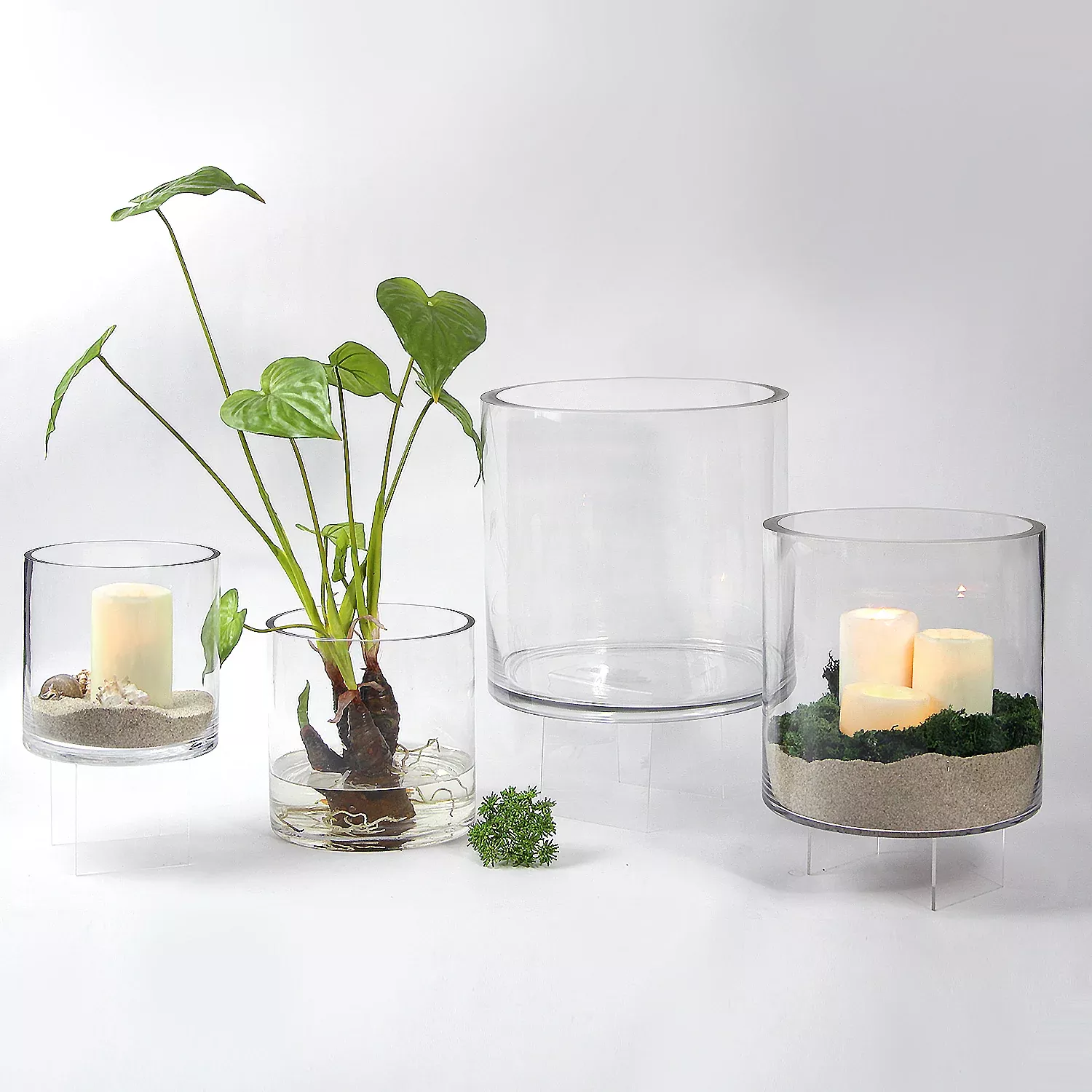 7-inch Top Clear Glass Cylinders