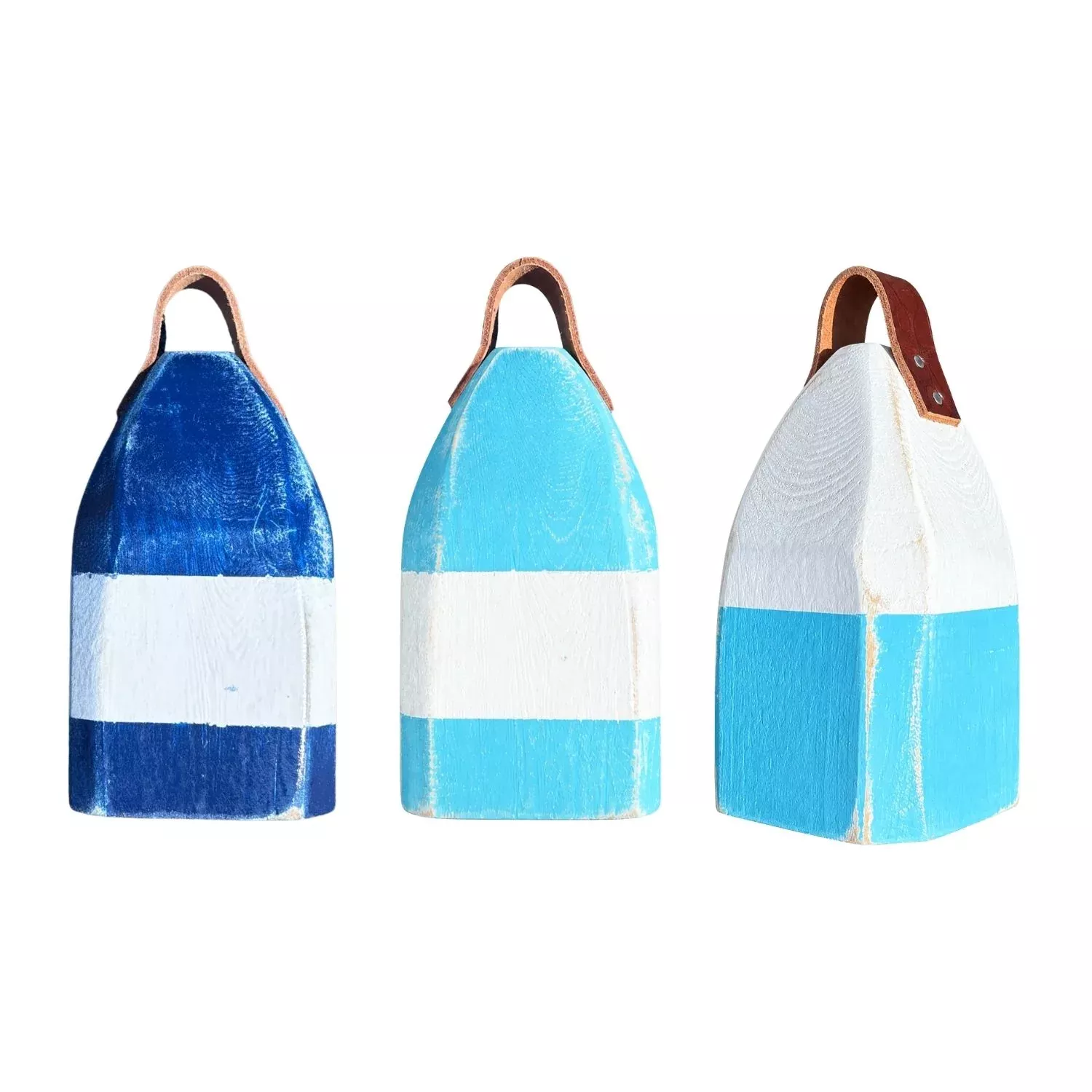 9" Distressed Maine Buoy Centerpiece with Leather Strap