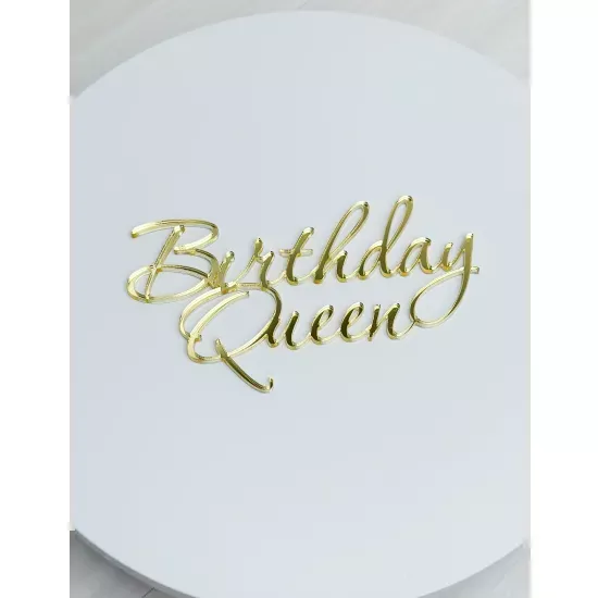 Acrylic topper 3 mm Birthday queen gold