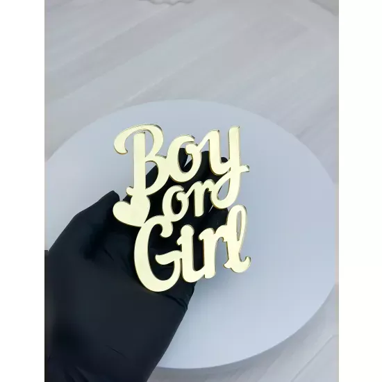Acrylic topper 3 mm Boy or girl gold