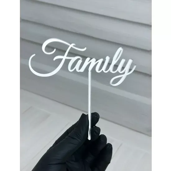 Acrylic topper 3 mm Family silver