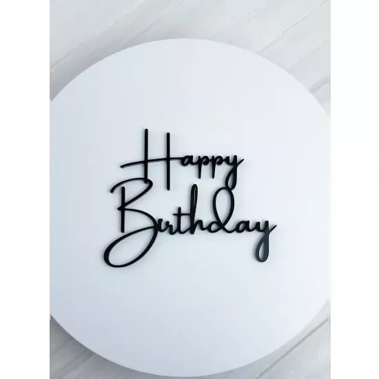 Acrylic topper 3 mm Happy birthday black