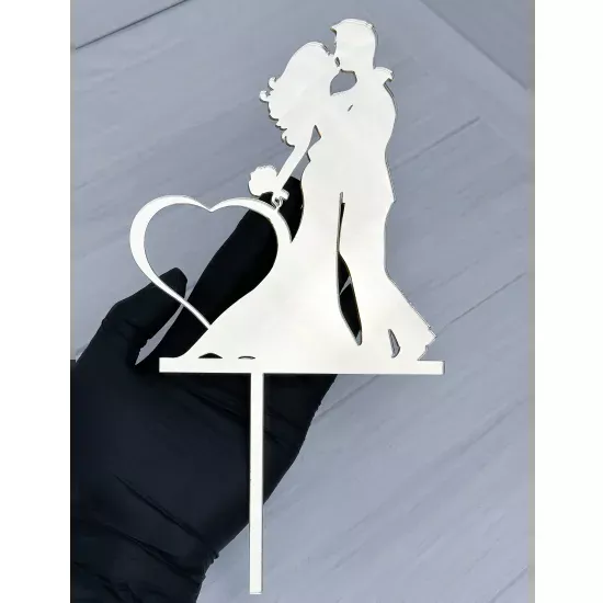 Acrylic topper 3 mm Wedding couple (2) gold