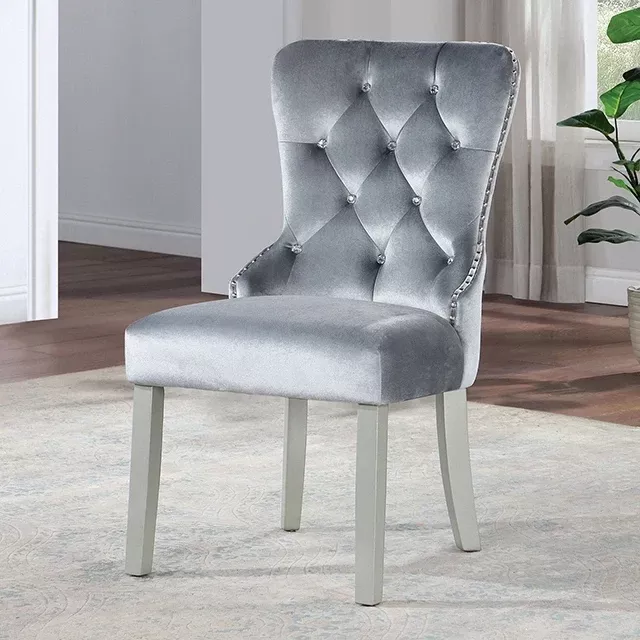 ADALIA Wingback Chair (2/CTN), Silver/Dark Gray