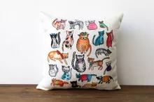 Adorable Cats Colorful Square Pillow