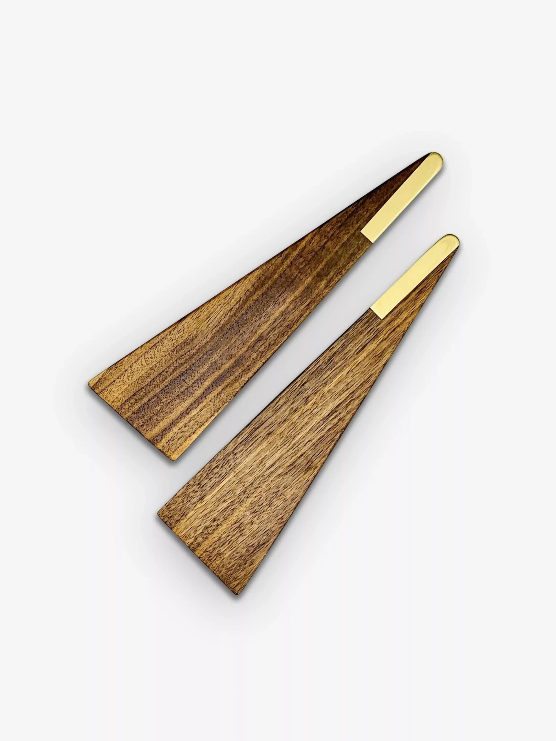 Angled Salad Server with Brass Inlay