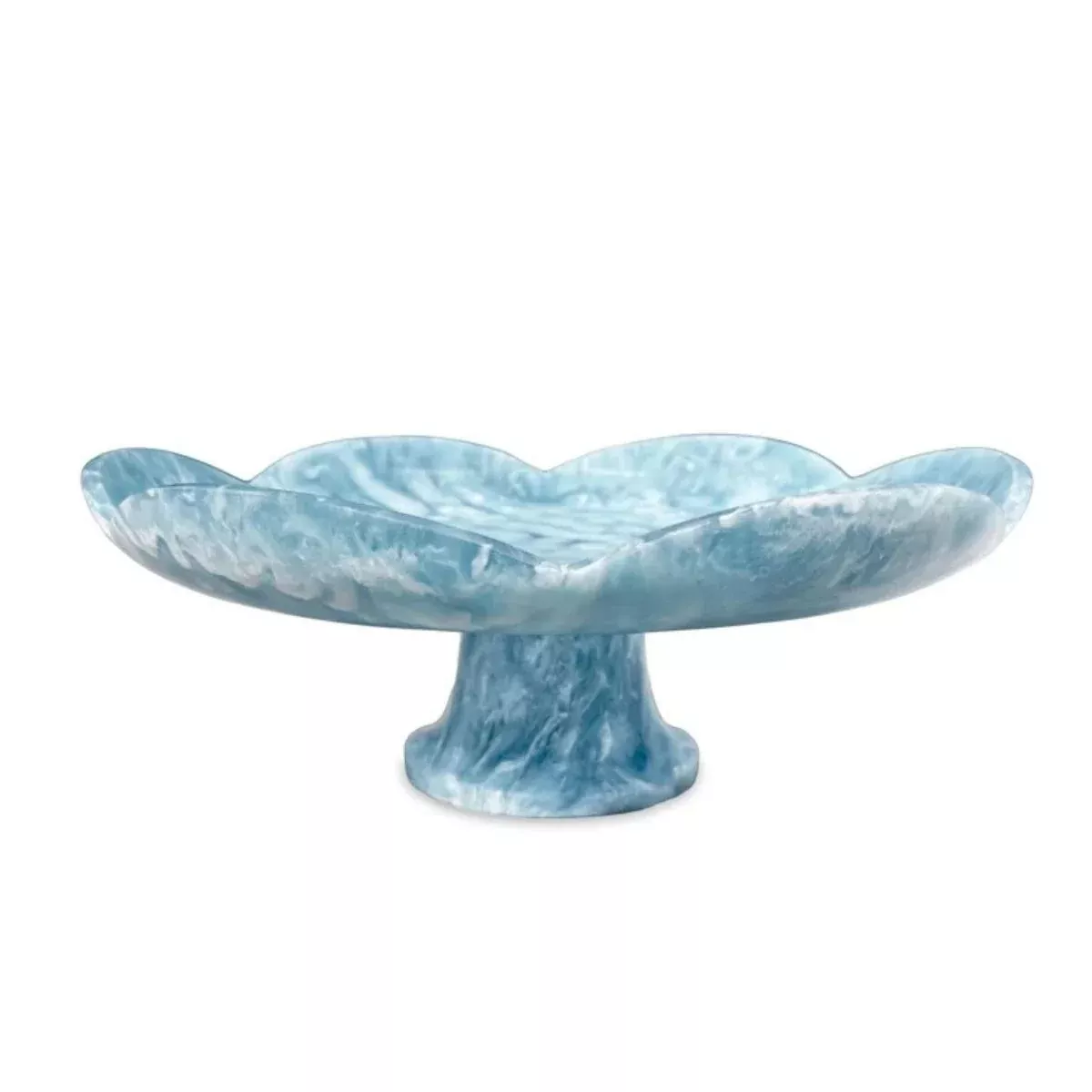Aqua Resin Cake Stand, 14"