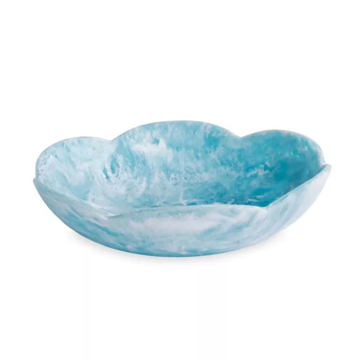 Aqua Resin Large Serving Bowl, 15"