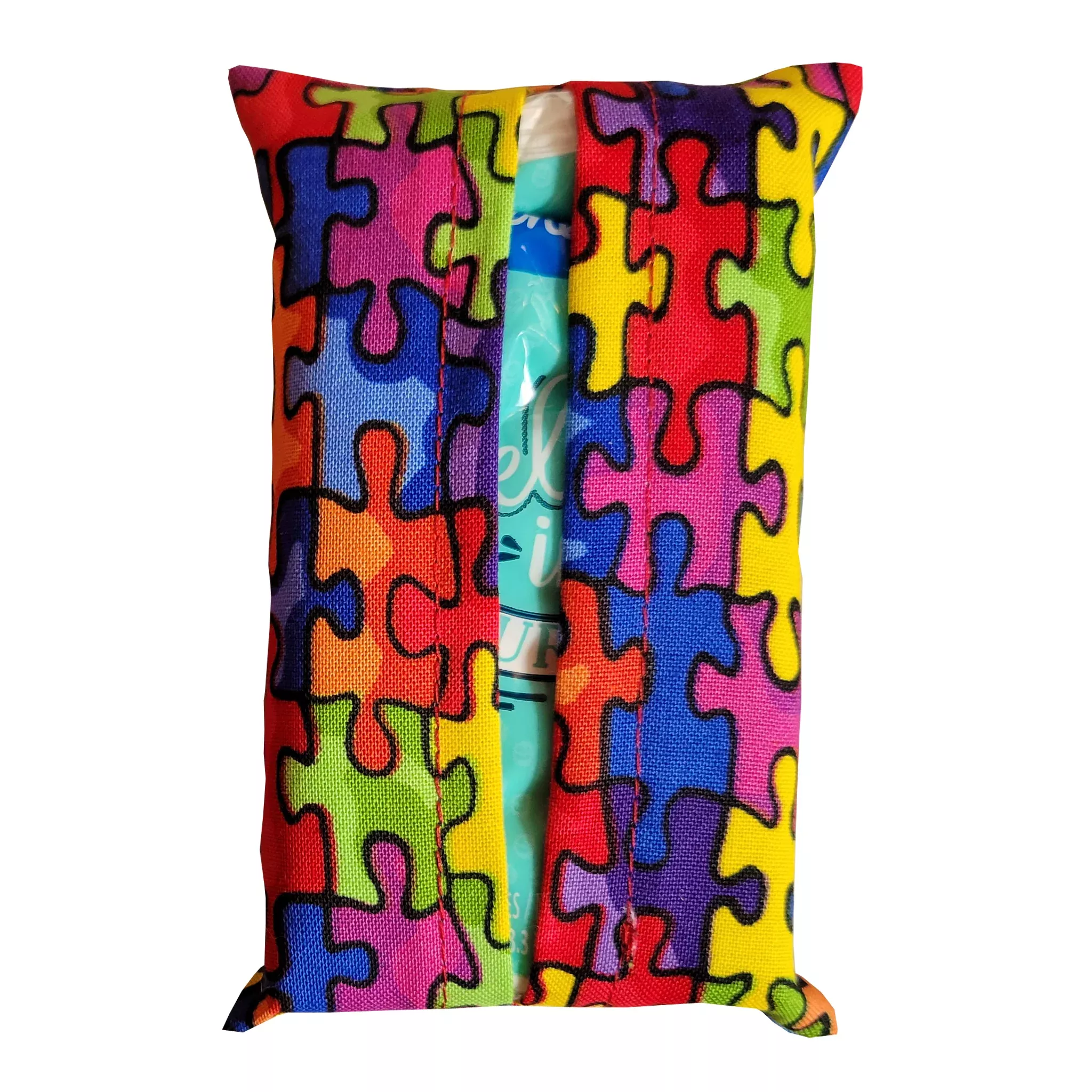 Autism Puzzle Fabric Pocket Tissue Pack Holder