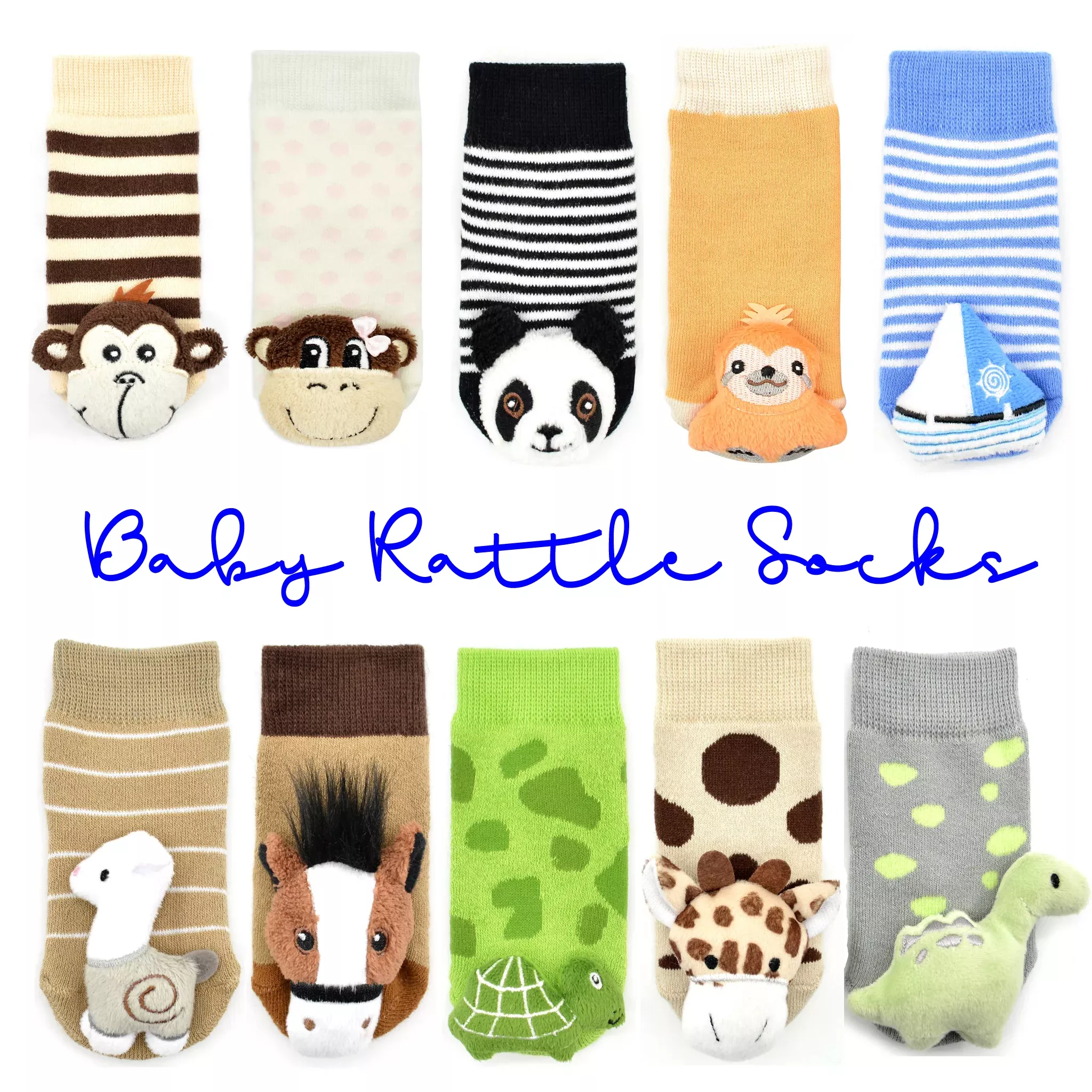 Baby Rattle Socks Assorted Designs