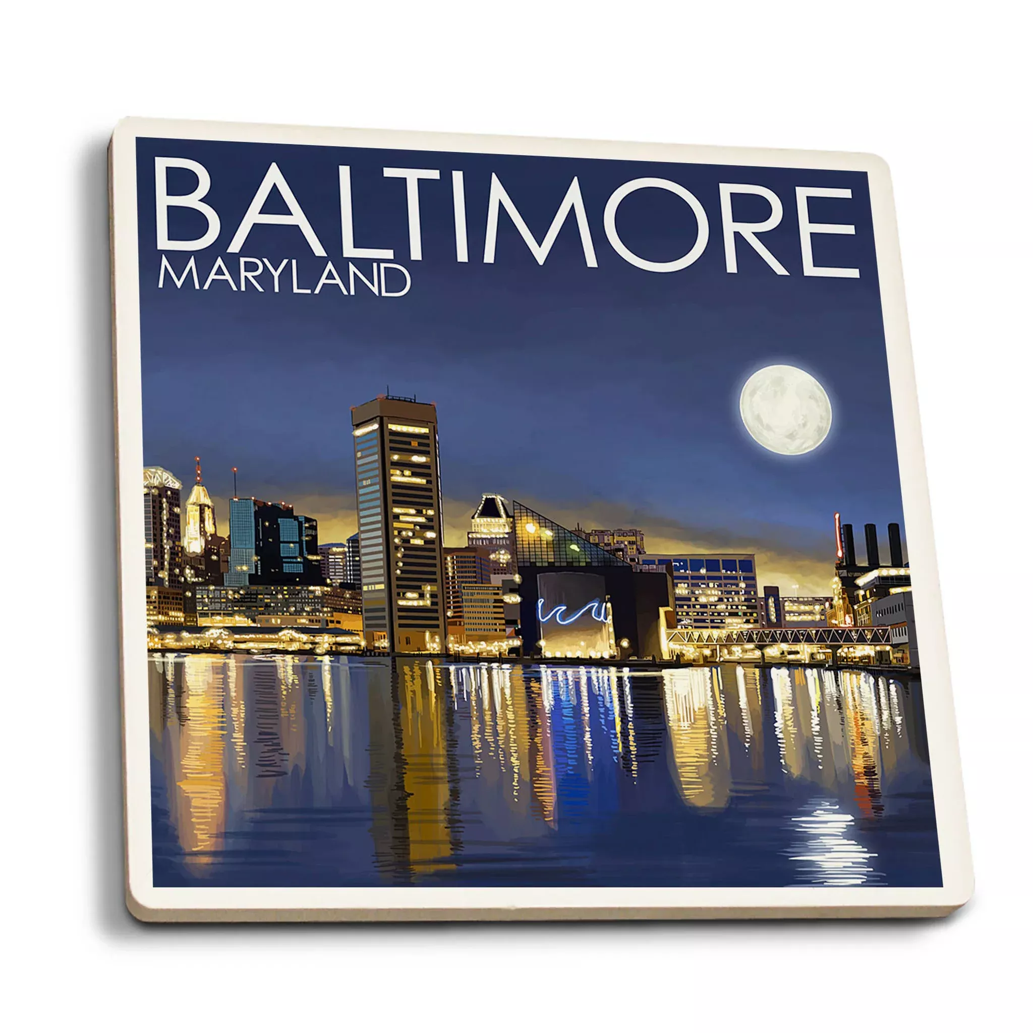 Baltimore Maryland Harbor Ceramic Drink Coaster