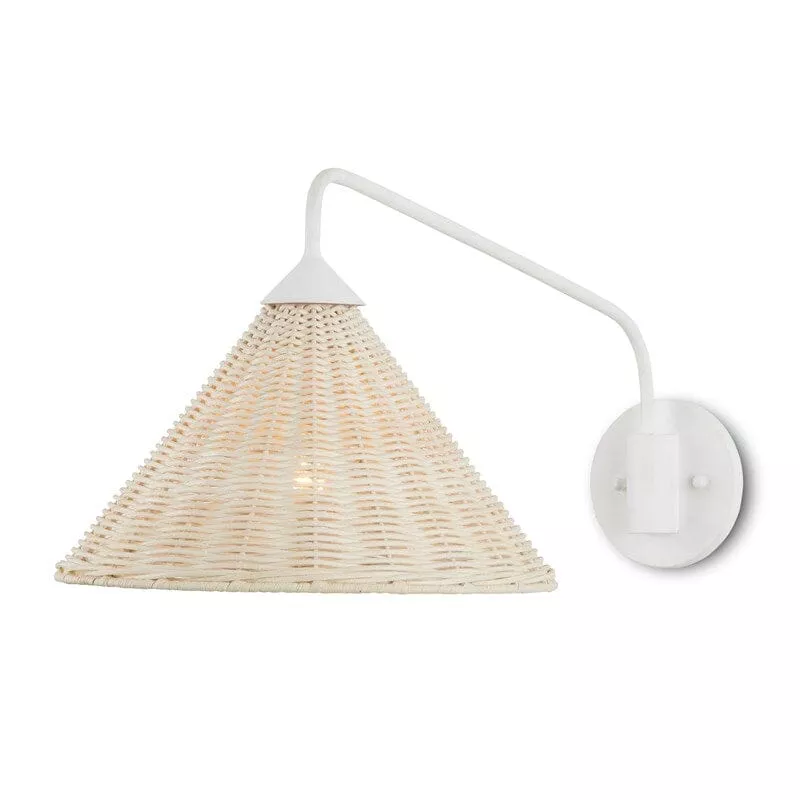 Basket White Swing-Arm Sconce