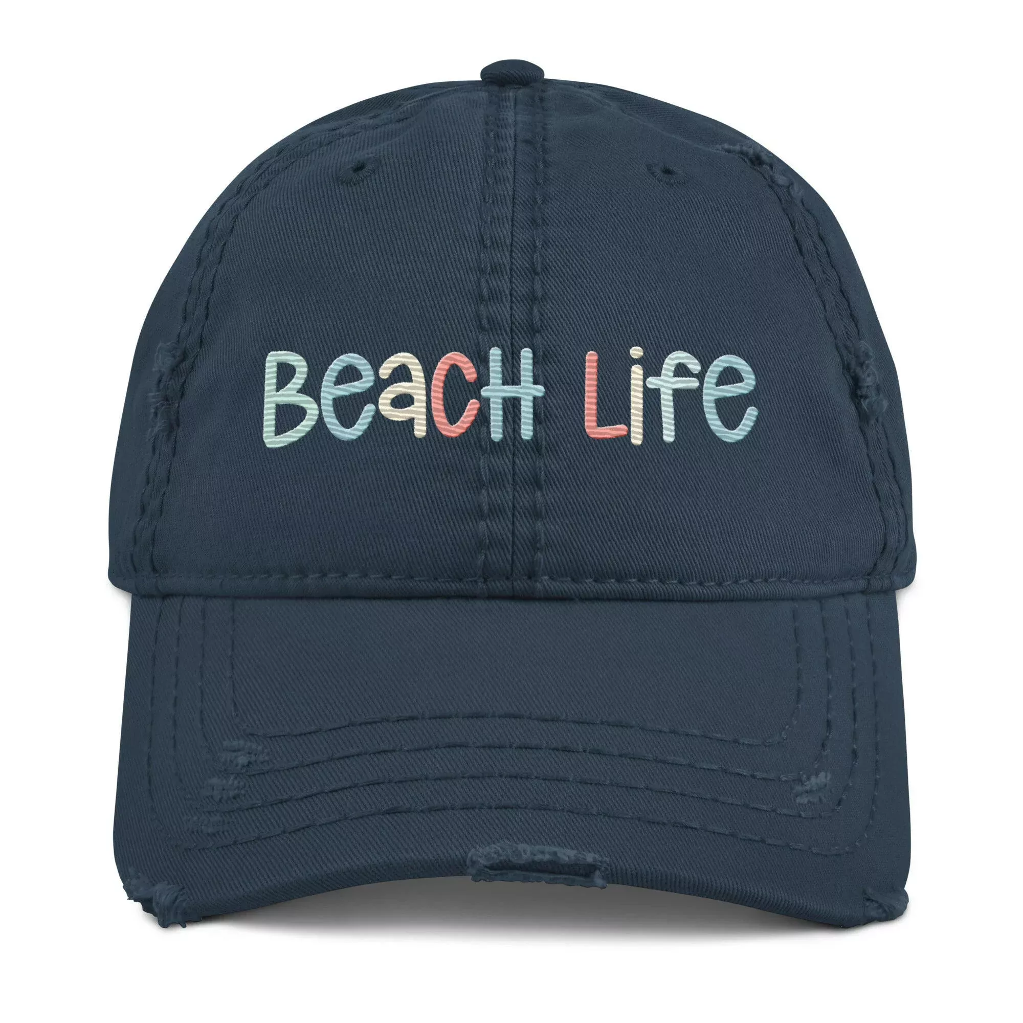 Beach Life Distressed Hat, Baseball Cap
