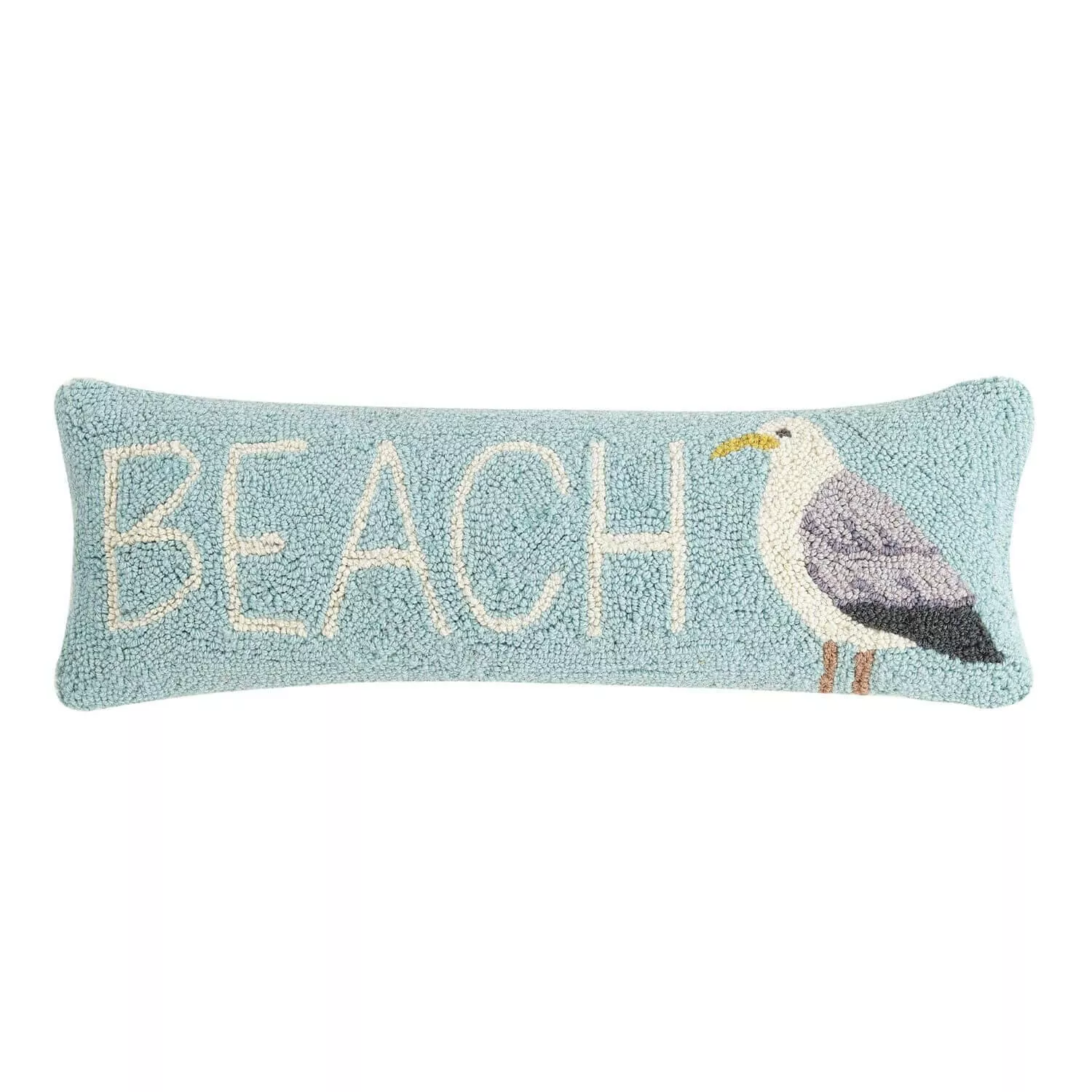 Beach And Seagull Hook Accent Pillow, 8" x 24"