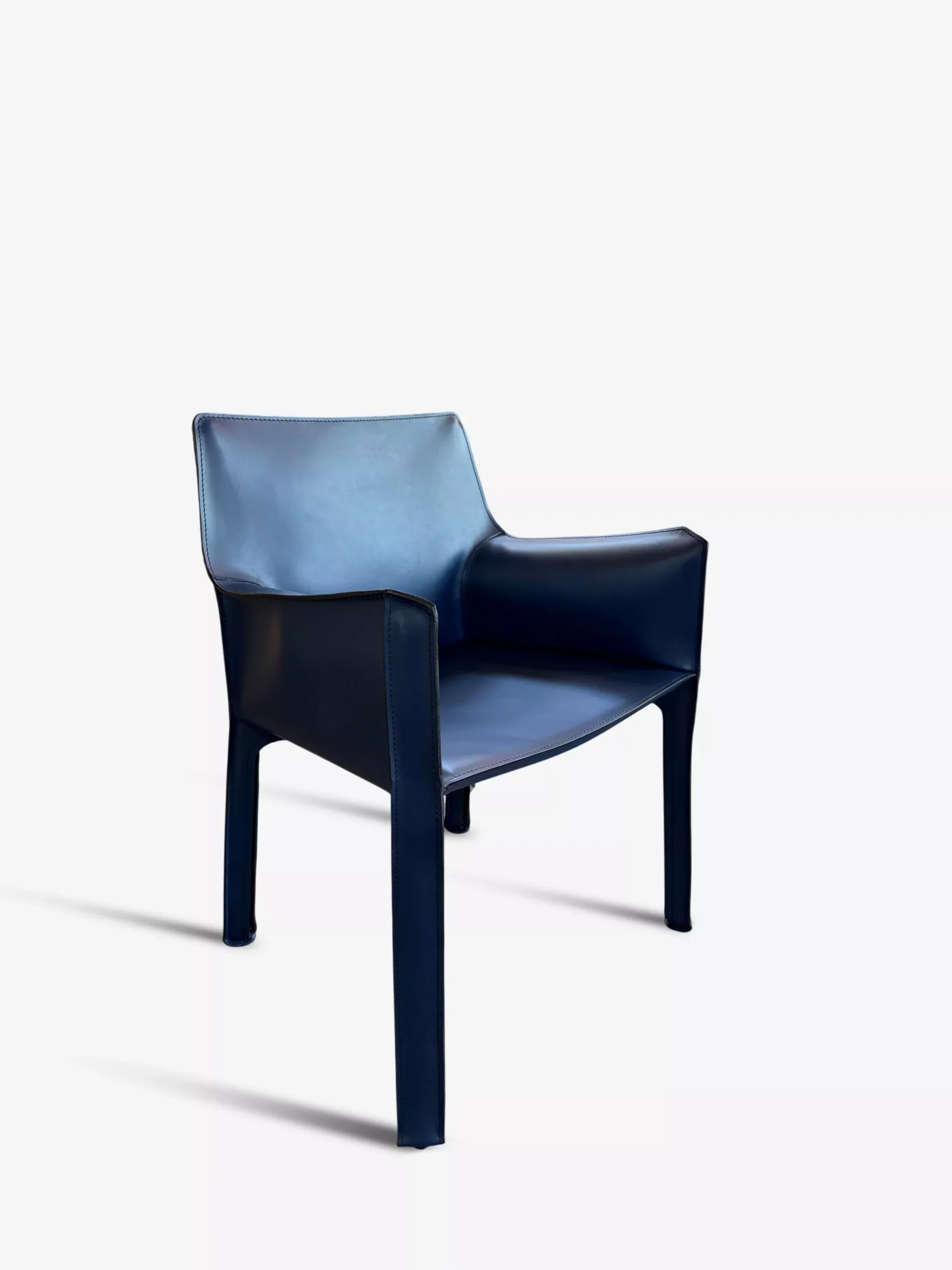 Bellini 413 Cab Chair in Blue Leather