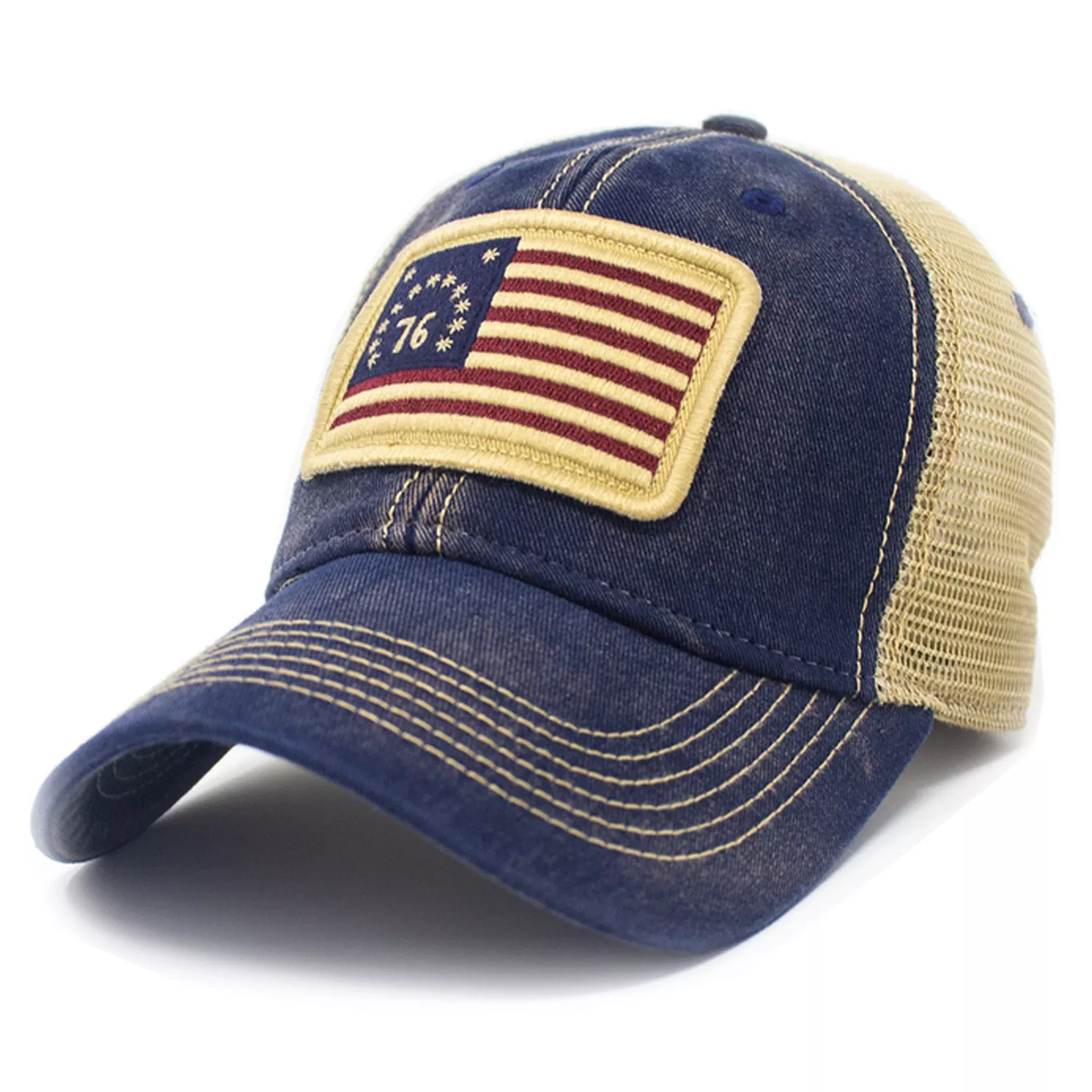 Bennington 76 USA Flag Patch Trucker Hat