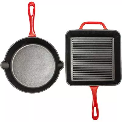 BergHOFF - 2-Piece Enamel on Cast Iron Set - Red - 2220168
