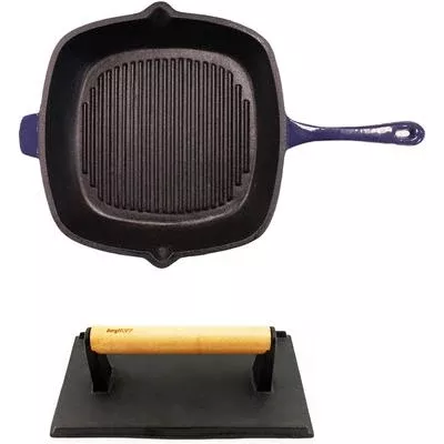 BergHOFF - 3-Piece Cast Iron Grill Set - Purple - 2211913