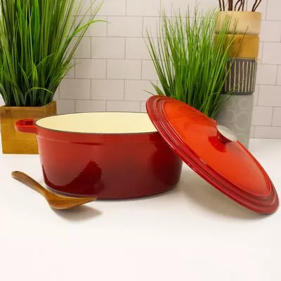 BergHOFF - Neo 8-Quart Oval Cast Iron Covered Dutch Oven - Red - 2211278A