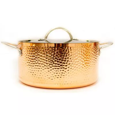 BergHOFF - Tri-Ply 9.5" Covered Dutch Oven - Hammered Copper - 2220247