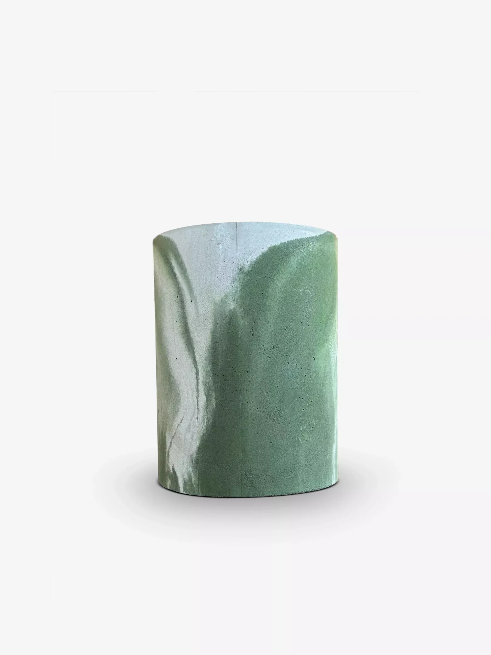 Beton Vase in Tie Dye Green Concrete