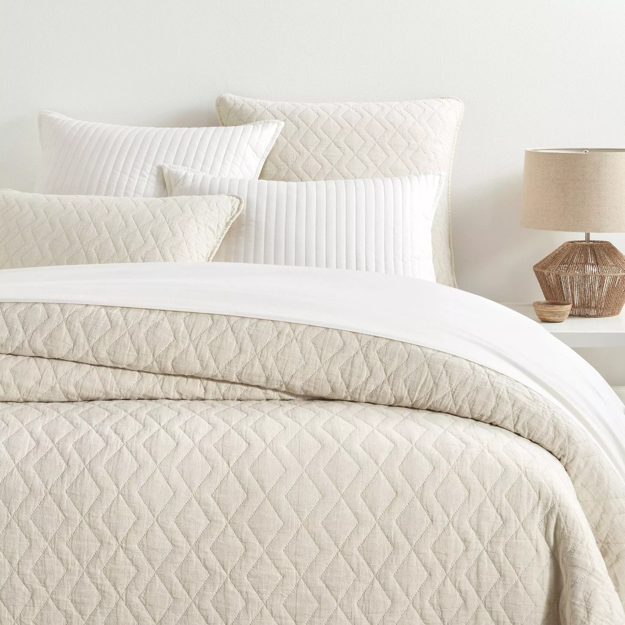 Birdie Natural Quilted Sham