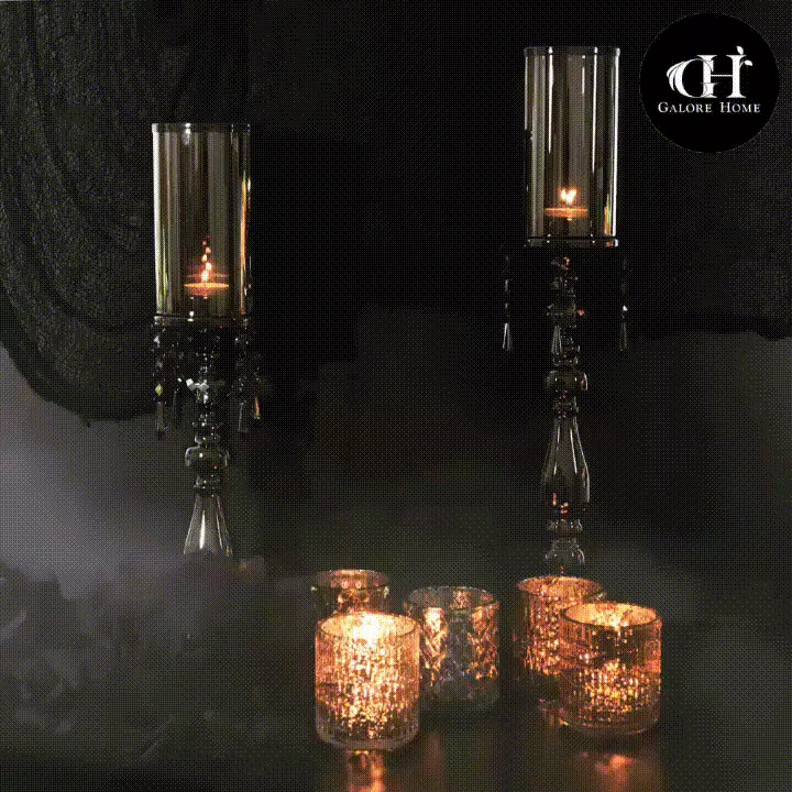 Black Crystal Candle Stand
