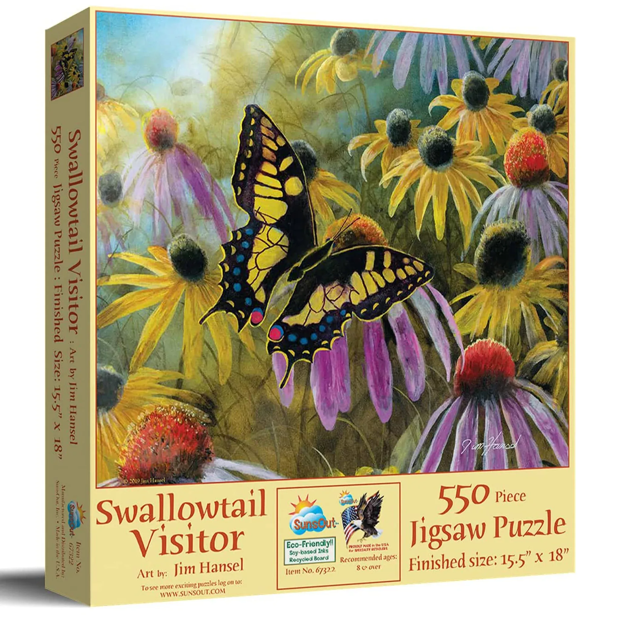 Black-Eyed Susans & Swallowtail Butterfly 550 Piece Puzzle