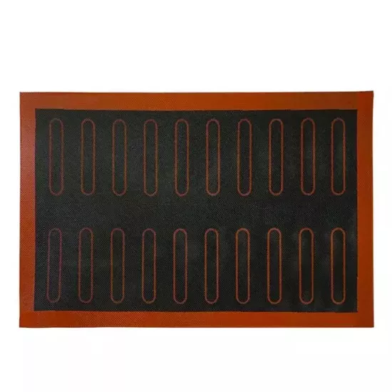 Black perforated silicone mat for baking eclairs 40*60 cm