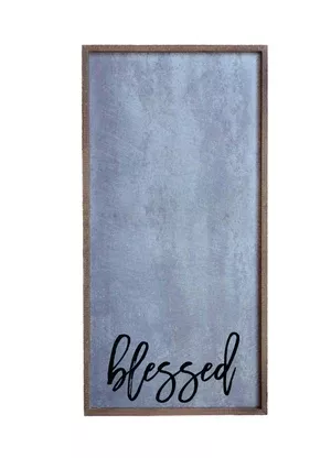 "Blessed" 12x24 Vertical Metal Sign & Magnet Board - HG018