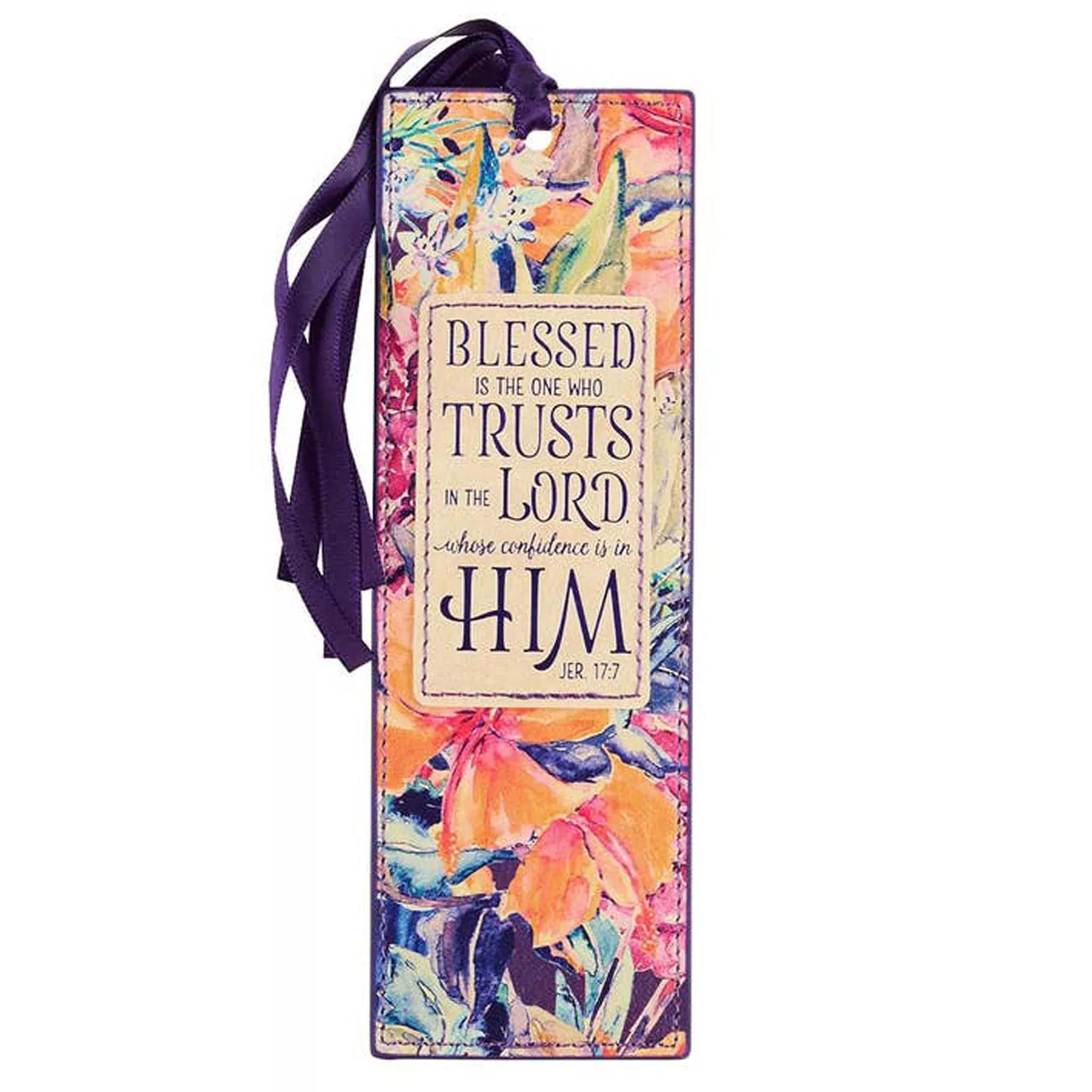 Blessed Is The One Faux Leather Bookmark