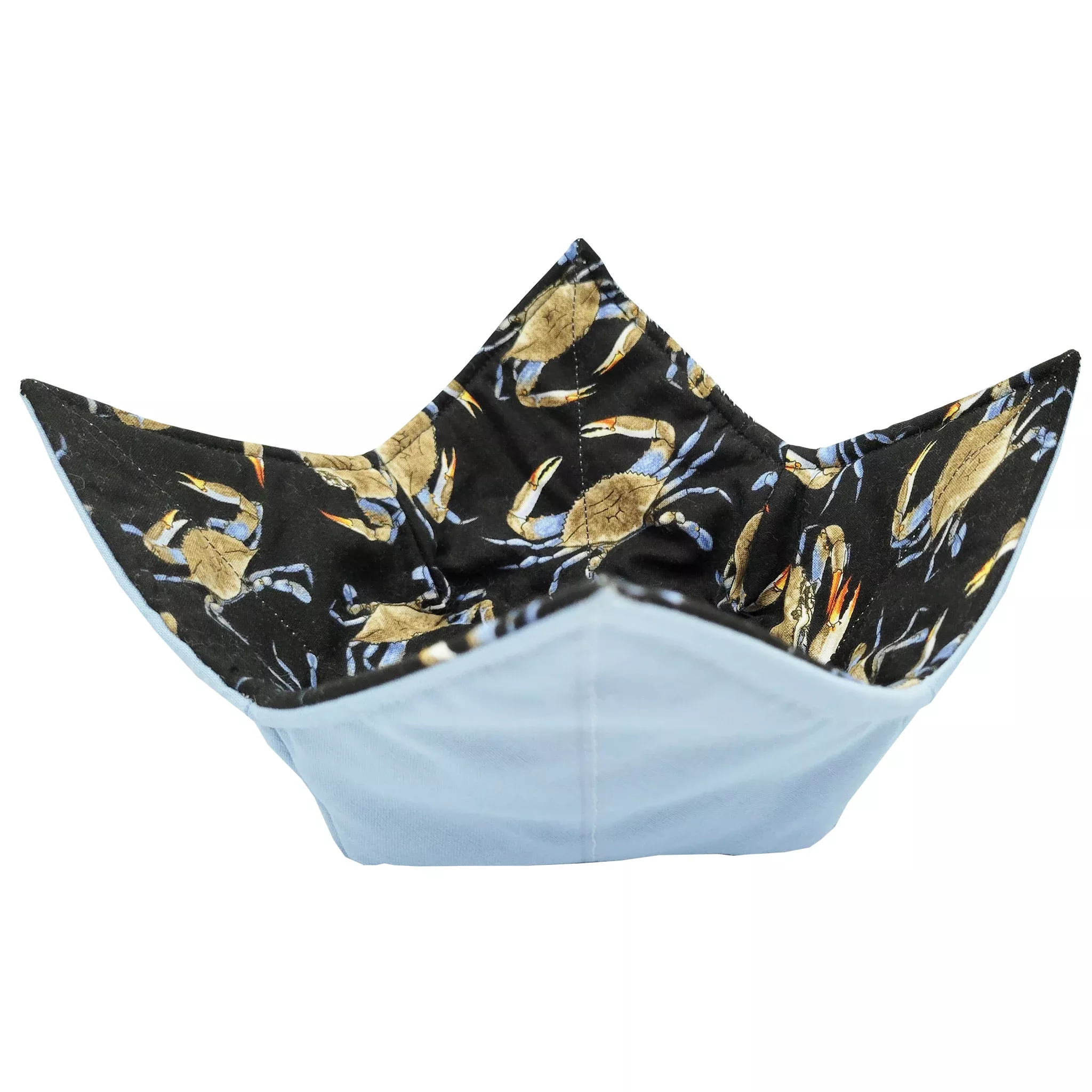 Blue Crab Black Background Microwave Bowl Cozy Potholder