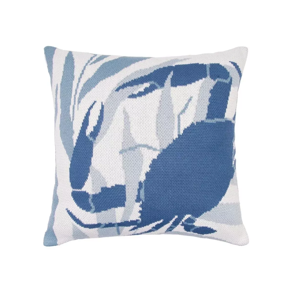 Blue Crab Knit Indoor/Outdoor Pillow