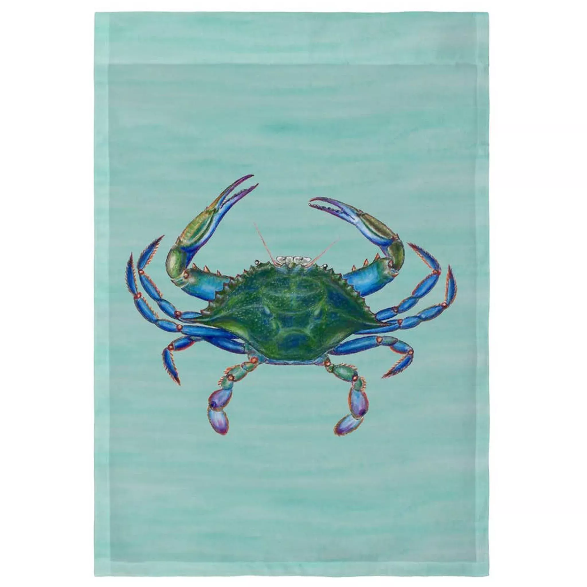 Blue Crab On Aqua Garden Flag