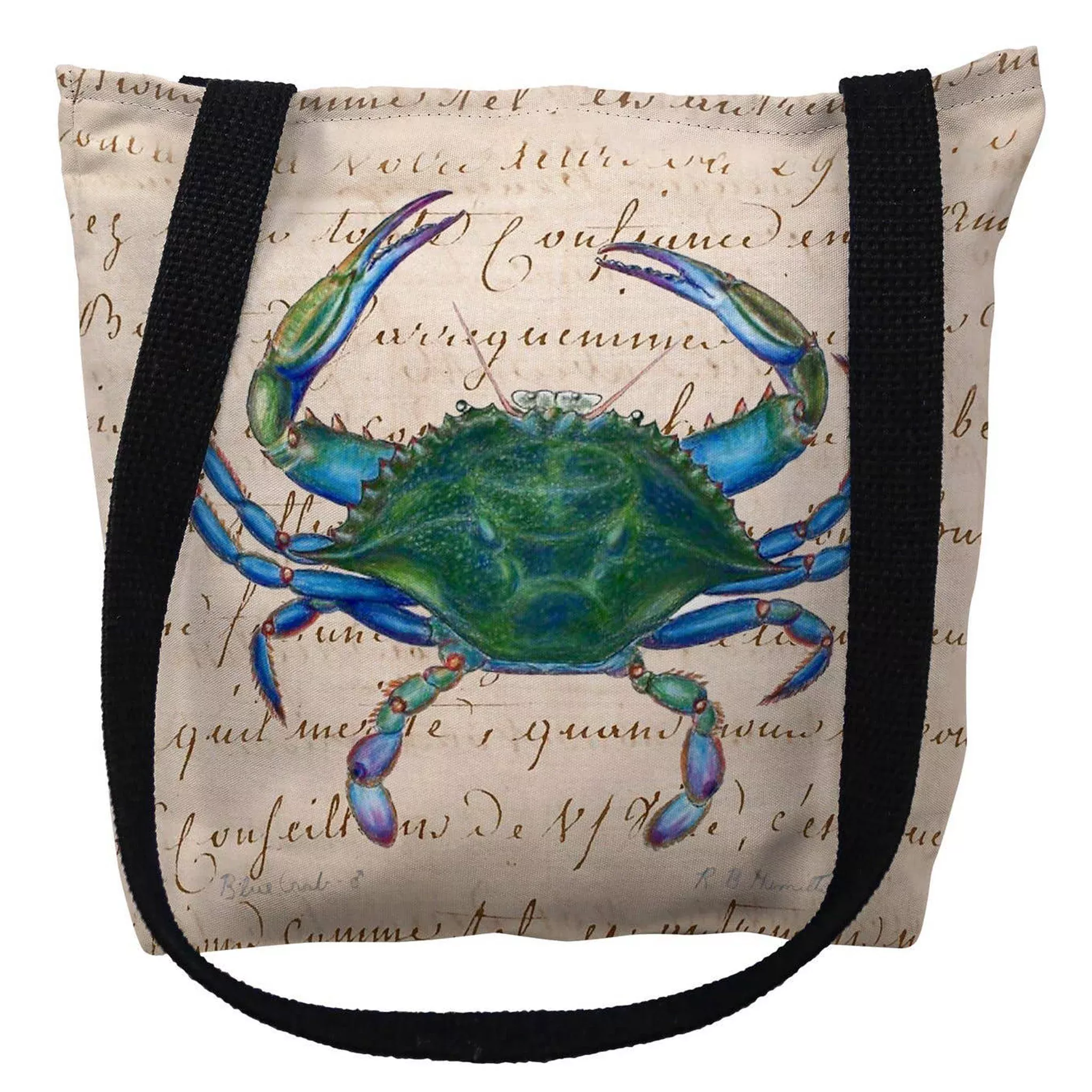 Blue Crab Script Totebag