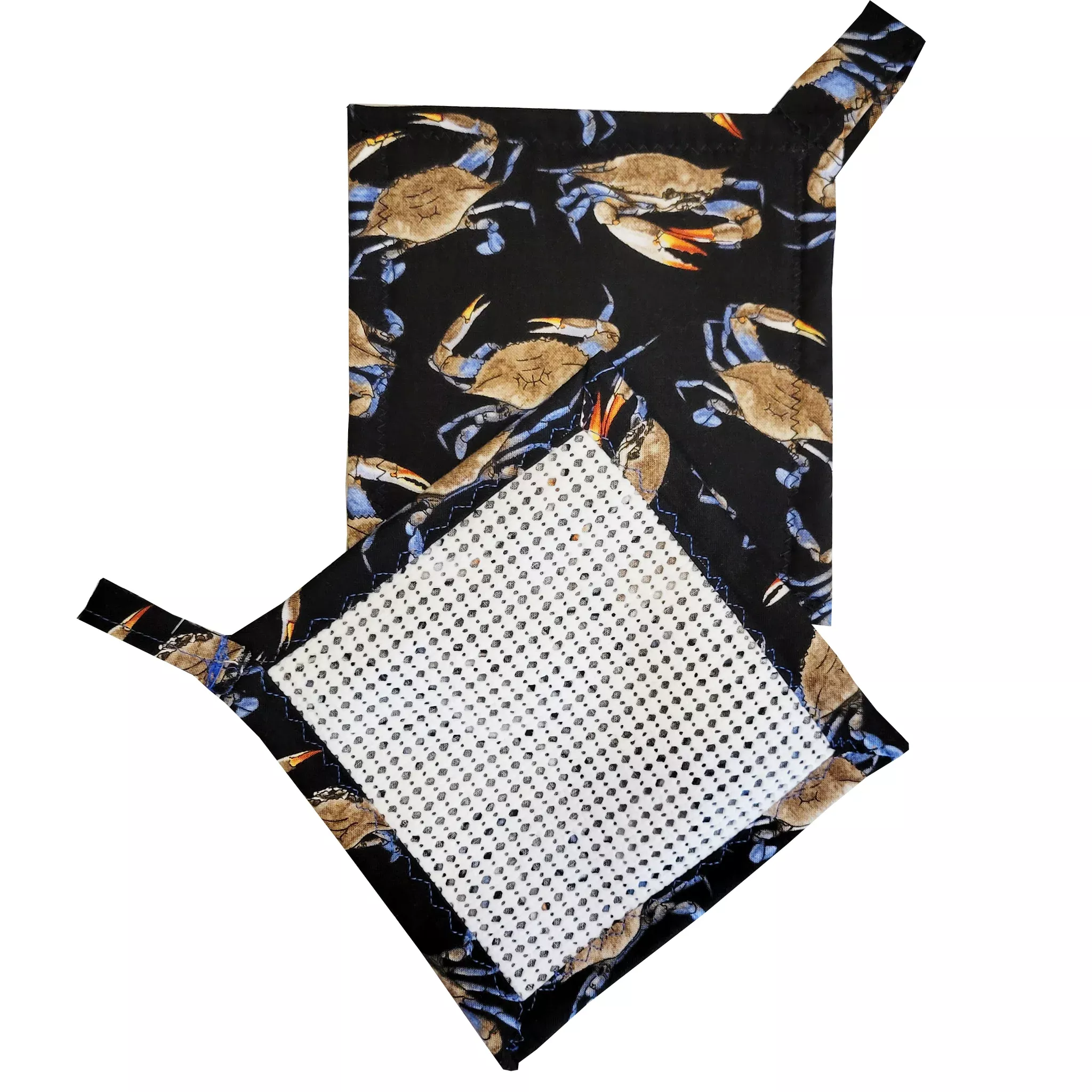 Blue Crabs on Black Background Jar Gripper