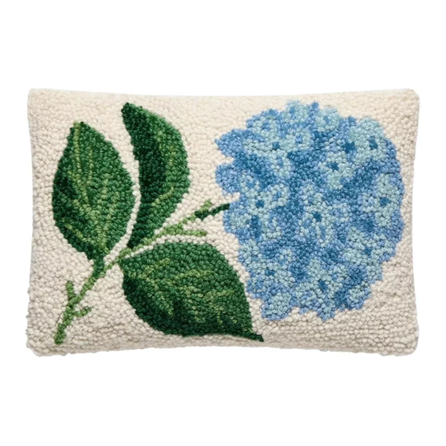 Blue Hydrangea Lumbar Hook Pillow, 8" x 12"