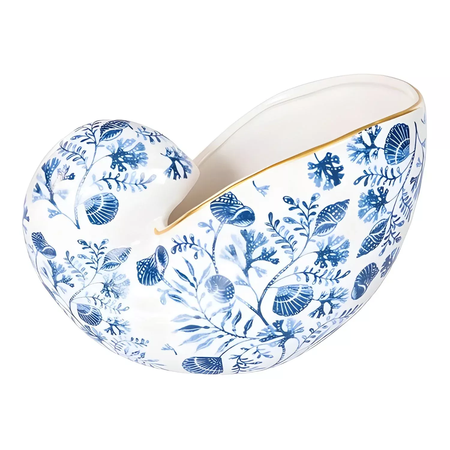Blue and White Chinoiserie Shell Decor