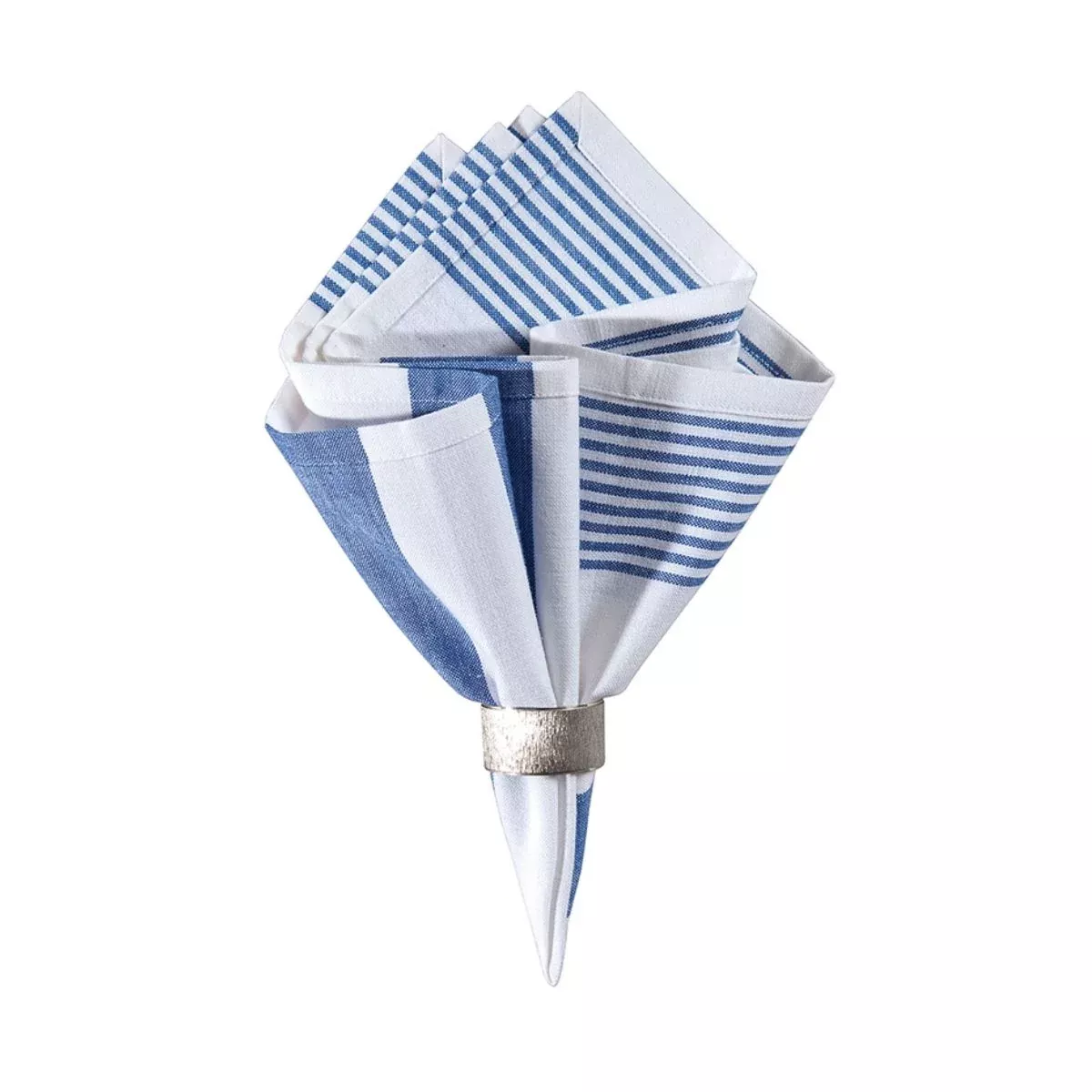 Blue and White Striped Cotton Napkin