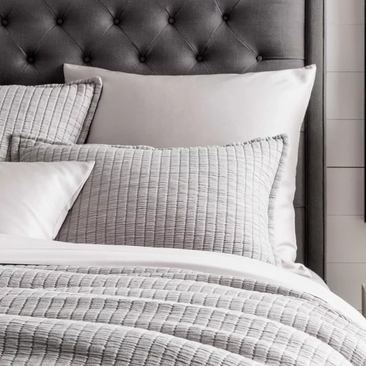 Boyfriend Grey Matelasse Sham