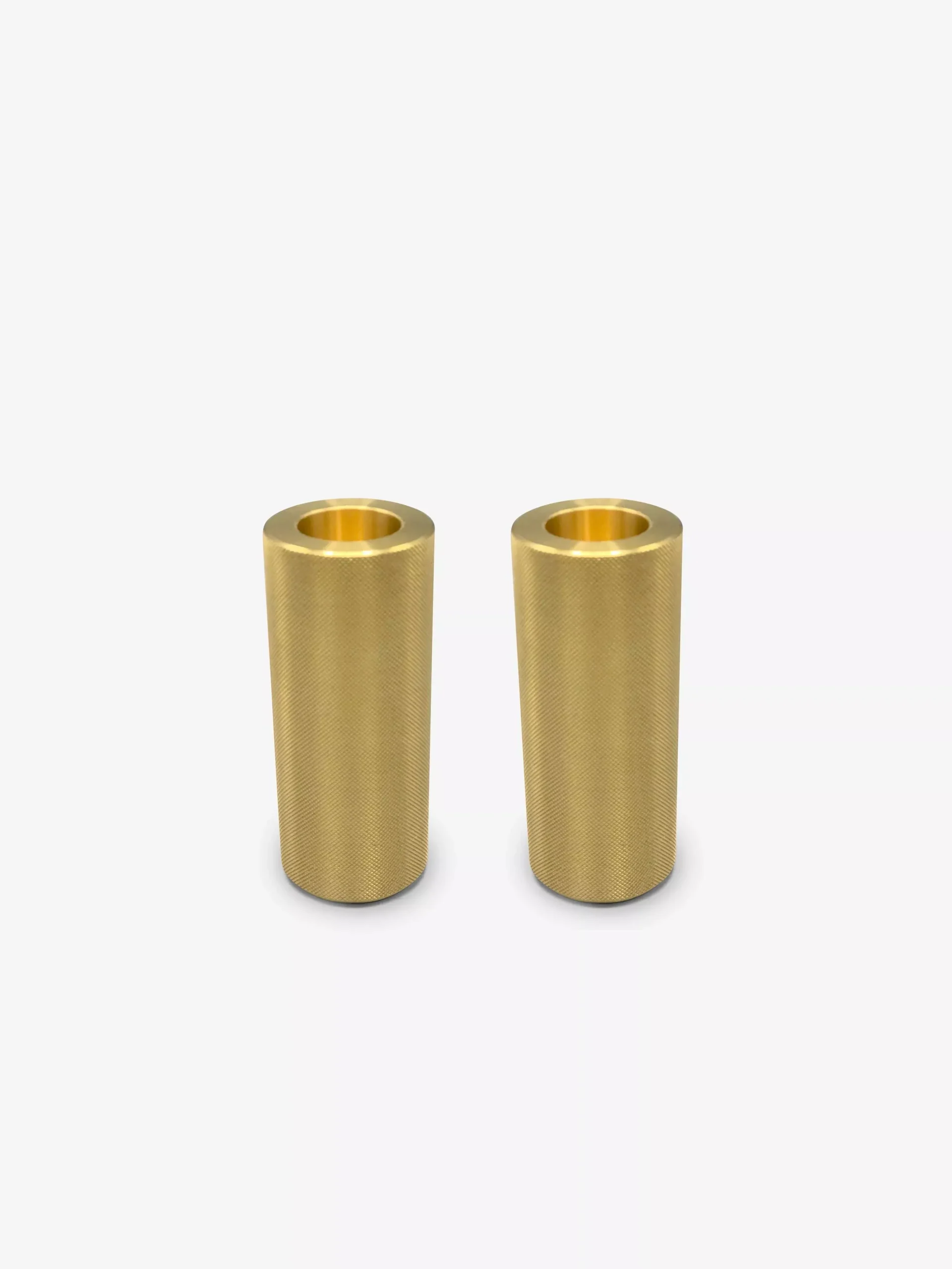 Brass Ribbed Lux Candle Holder Set