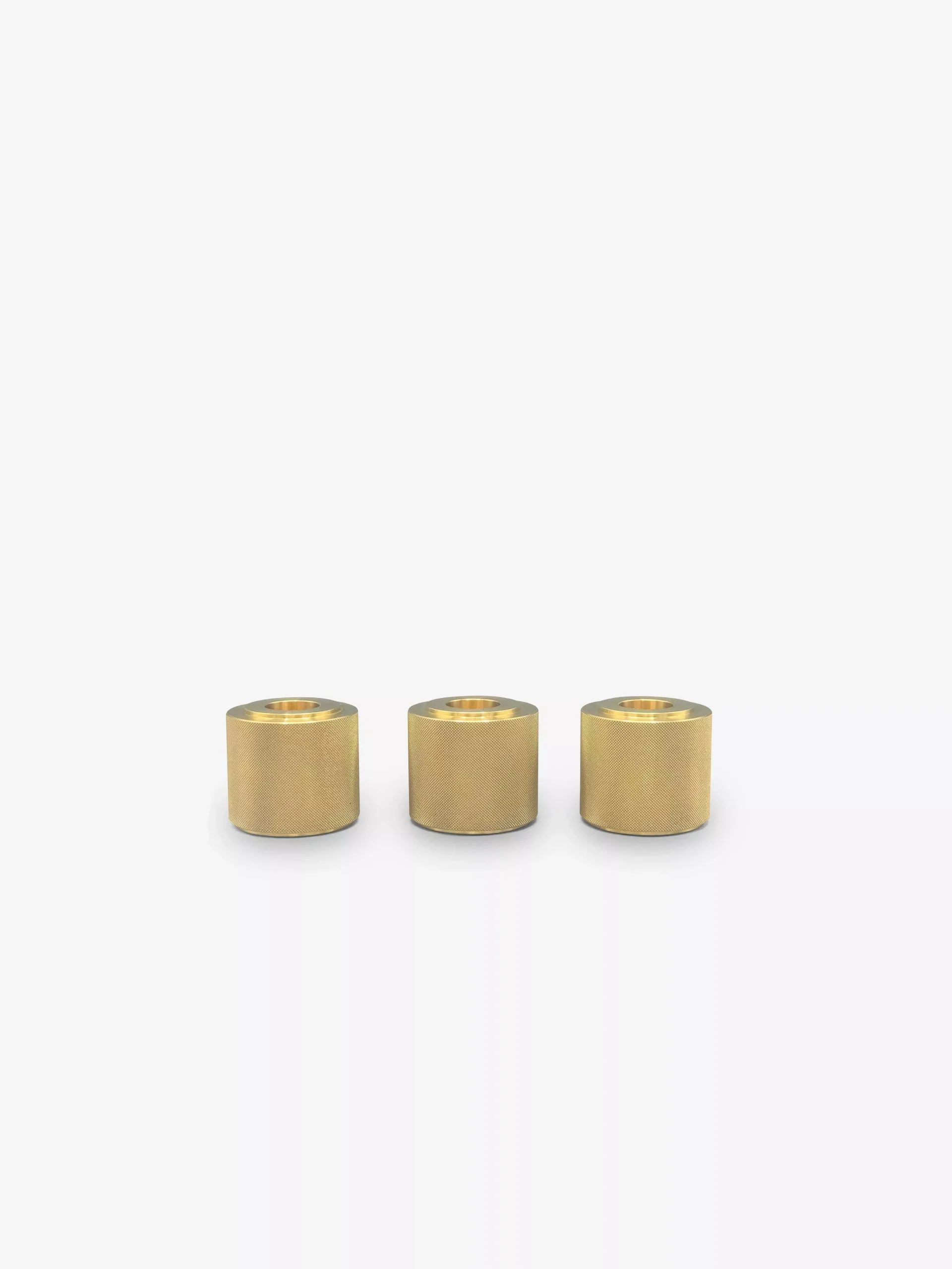 Brass Ribbed Lux Tea Light Set of 3