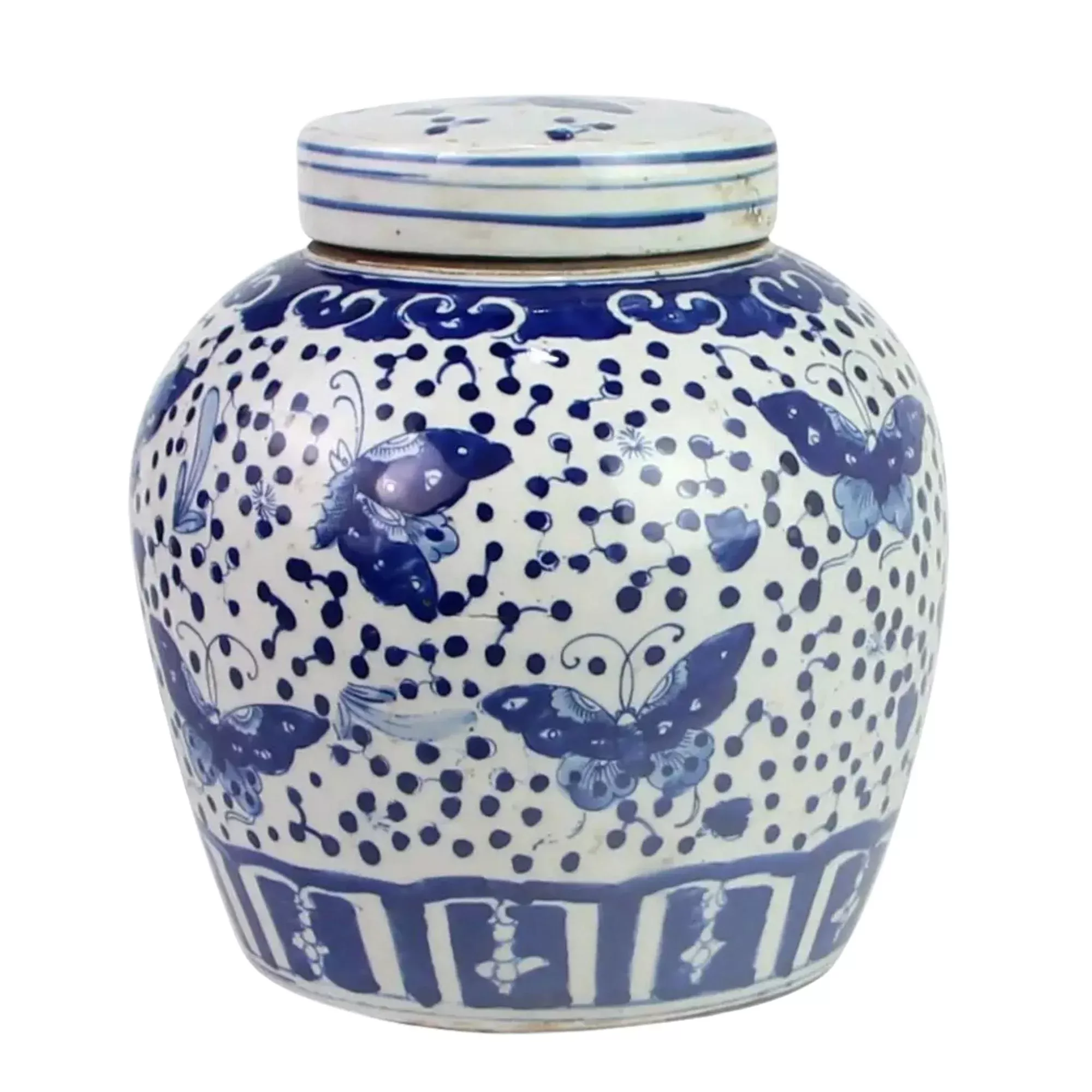 Butterfly & Dots Ginger Jar
